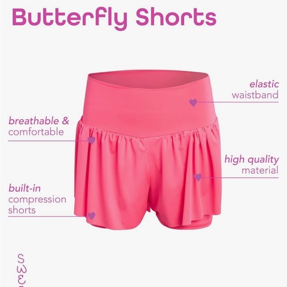 Sweet Hearts Blue Flowy Skort | Women’s Small High Waist Lounge| Dance | Tennis - Picture 9 of 10